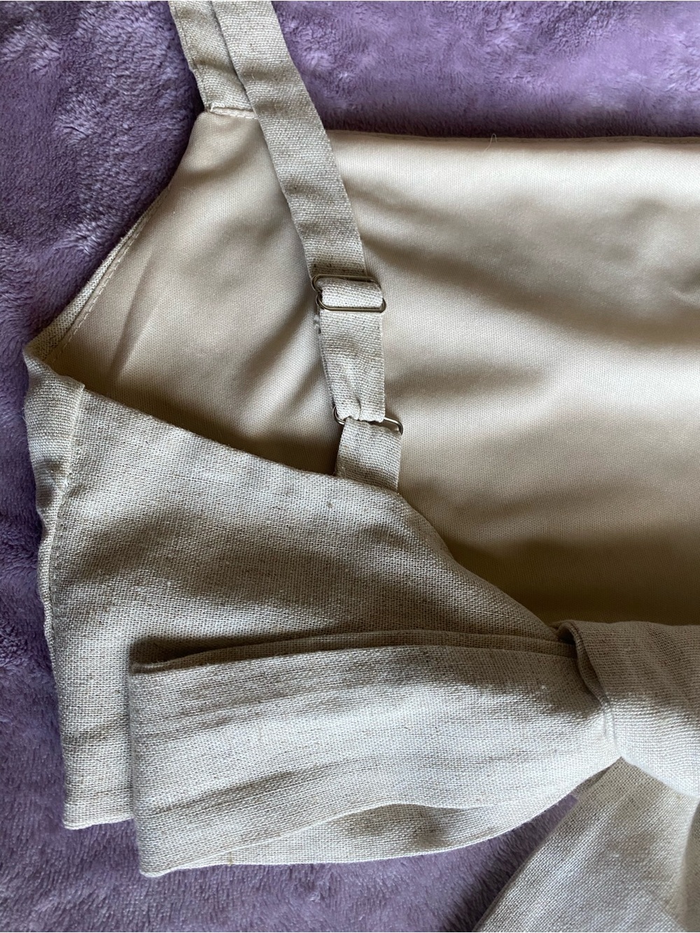 Altar’d State Beige Linen Blend Tie Back Crop Tank Top XS - Picture 6 of 9
